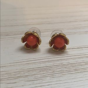 Trina Turk coral flower earrings